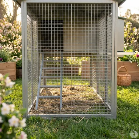 Grand poulailler métal galvanisé 3/4 poules 200X80X120 cm