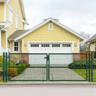 Portail 2 vantaux grillagé 3x1m - Maille 50mm - Vert