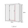Abri de jardin métal compact 1,40 m² porte battante acier