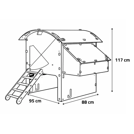 Poulailler surélevé en plastique recyclé 5 à 9 poules