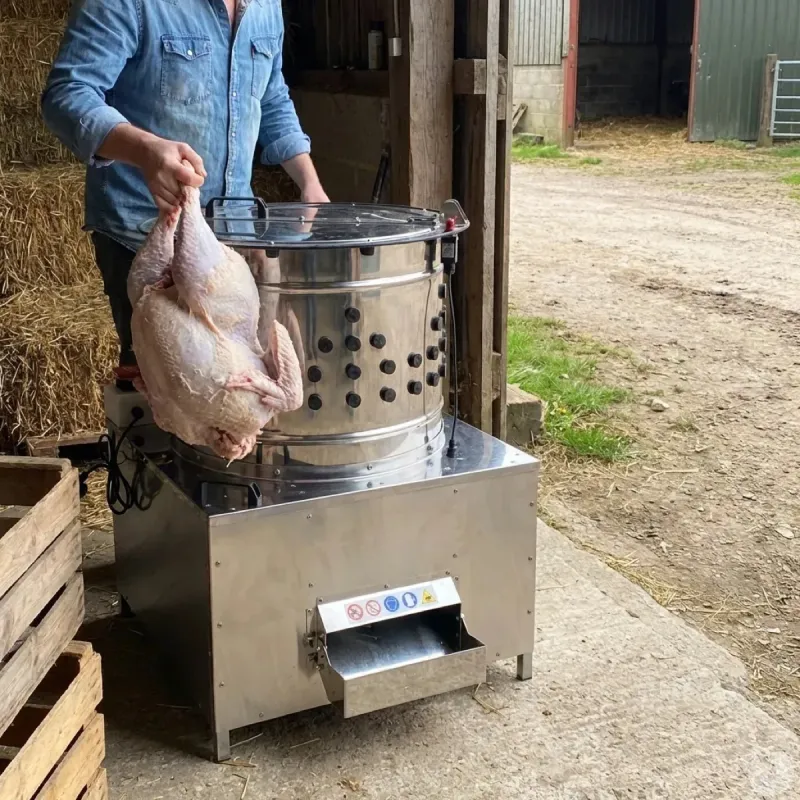 Plumeuse professionnelle Cylindra inox 144 doigts 0,75kW River Systems