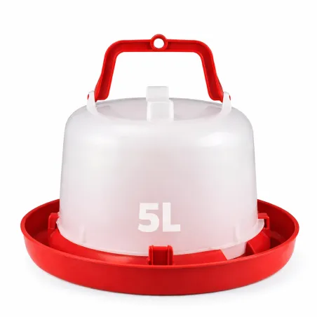 Abreuvoir plastique poule premium robuste avec poignée 5 L