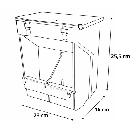 Mangeoire trémie plastique 2 compartiments 2kg - Lapins - NOVITAL