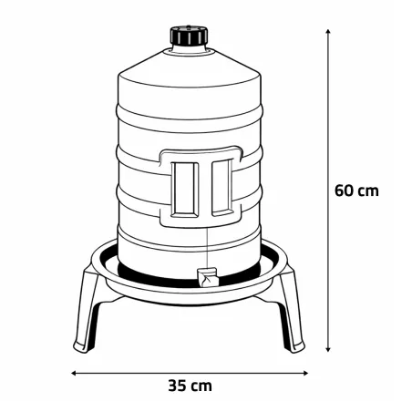 Abreuvoir fût plastique 20L avec poignée et pieds - Rouge et blanc - NOVITAL