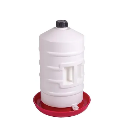 Abreuvoir fût à poignée plastique 20L pour volailles - Rouge et blanc Novital