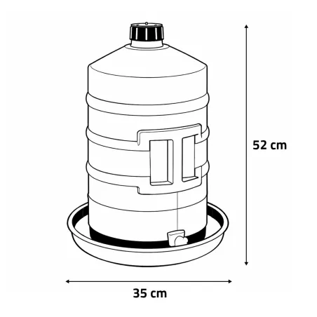 Abreuvoir fût à poignée plastique 20L pour volailles - Rouge et blanc Novital