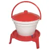 Abreuvoir seau avec poignée sur pieds 12L - Rouge et blanc - NOVITAL