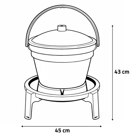 Abreuvoir seau avec poignée sur pieds 12L - Rouge et blanc - NOVITAL