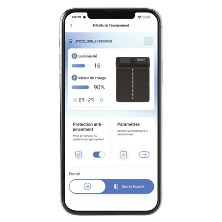 Portier automatique solaire télécommande et application Smartphone