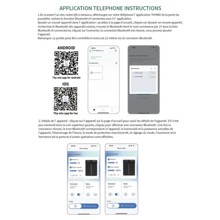Portier automatique solaire télécommande et application Smartphone