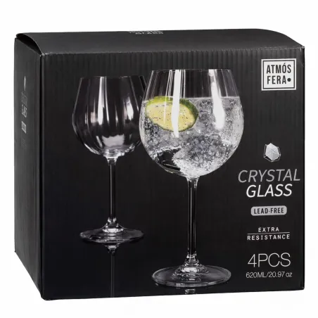 Verre gin tonic cristal 620ml - Set 4 pièces 85x85x210mm