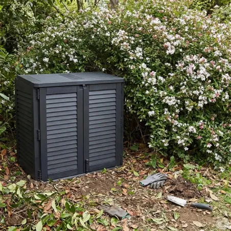Coffre de jardin avec 2 portes verrouillable 117 x 74 x 110 cm