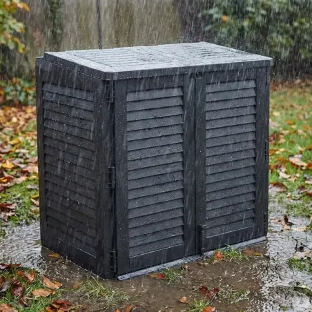 Coffre de jardin avec 2 portes verrouillable 117 x 74 x 110 cm