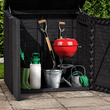 Coffre de jardin avec 2 portes verrouillable 117 x 74 x 110 cm