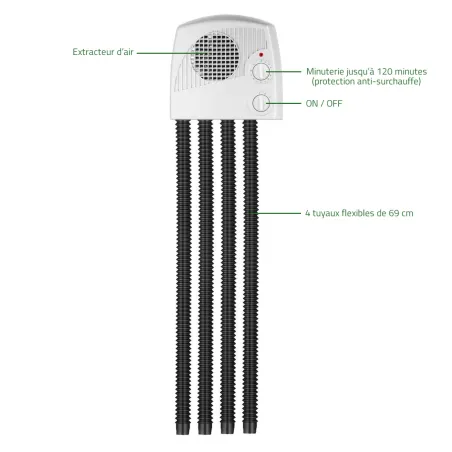 Sèche-chaussures et bottes électrique 4 tuyaux 350W