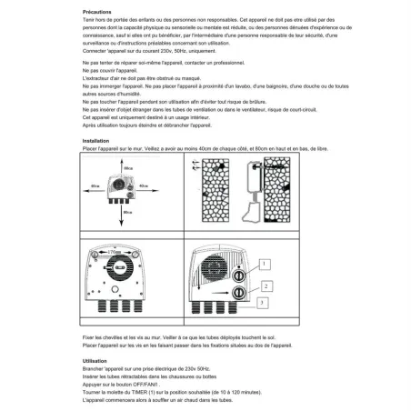 Sèche-chaussures et bottes électrique 4 tuyaux 350W