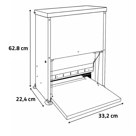 Mangeoire à trémie anti-nuisible tôle galvanisée 14 ou 23 kg