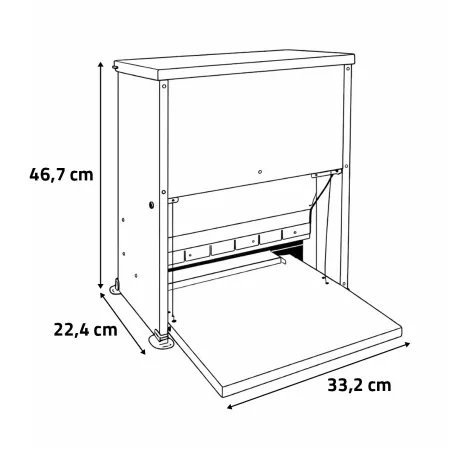 Mangeoire à trémie anti-nuisible tôle galvanisée 14 kg