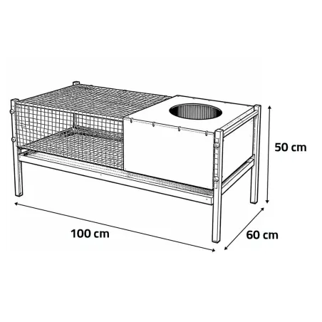 Kit Cage éleveuse poussins et cailles 100 x 60 x 50 cm