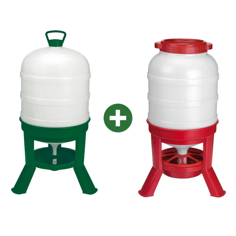 1 Abreuvoir 40L + 1 Mangeoire 30kg - sur pieds