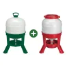 1 Abreuvoir 20 L + 1 Mangeoire 23 kg - sur pieds