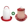 Abreuvoir 8L + Mangeoire 9kg - avec poignée