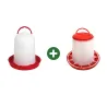 Abreuvoir 1,5L + Mangeoire 1,5kg - avec poignée