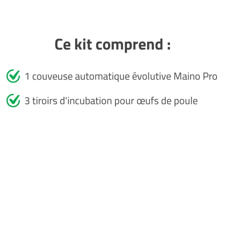 Kit couveuse évolutive 3 tiroirs d'incubation poule