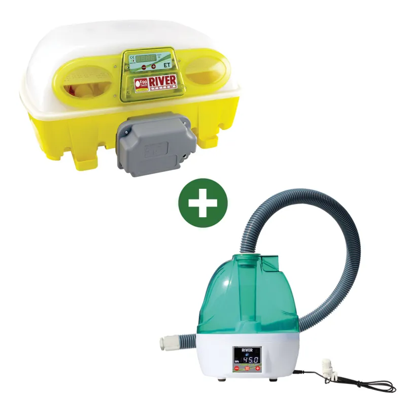 Couveuse automatique Egg Tech 49 Biomaster River Systems avec humidificateur Nebula
