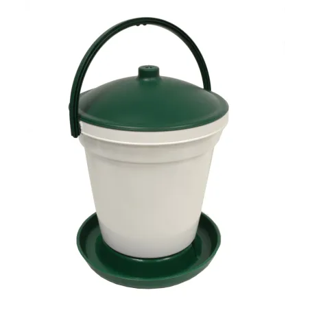 Abreuvoir seau à anse blanc et vert contenance 18 L Olba