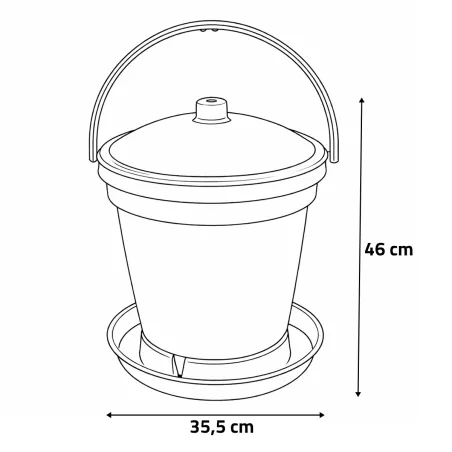 Abreuvoir seau à anse blanc et vert contenance 18 L Olba