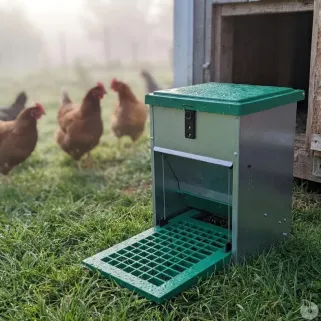 Mangeoire à trémie anti nuisibles Olba Feedomatic verte 5kg