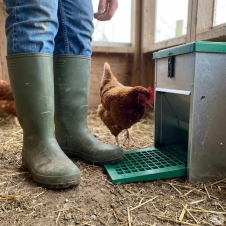 Mangeoire à trémie anti nuisibles Olba Feedomatic verte 5kg