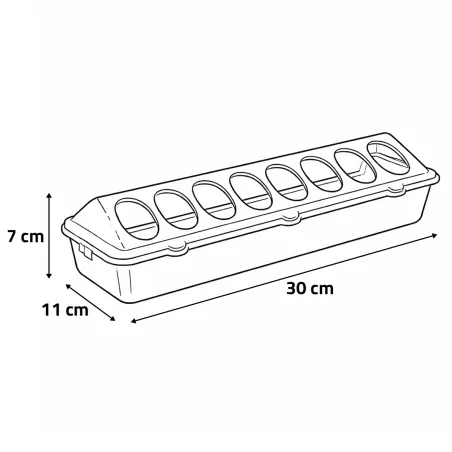 Mangeoire volaille plastique à trous 30cm