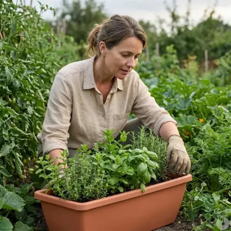 Balconnière plastique couleur terre cuite 70 cm Elho