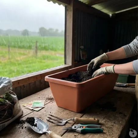Balconnière plastique couleur terre cuite 70 cm Elho