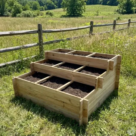 Carré potager Bois 3 niveaux 120 x 100 x 54 cm