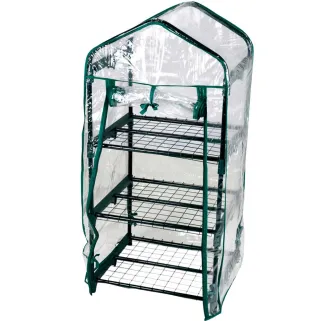 Serre 3 étagères 50x45x105cm mini-serre jardin plastique Progarden