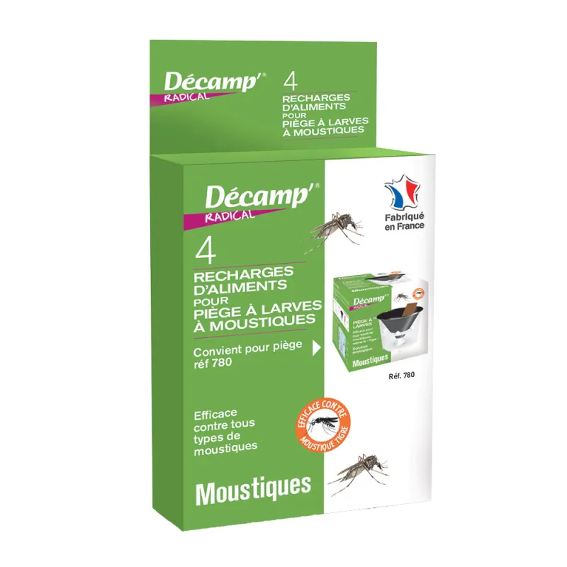 4 recharges pour piège à larves de moustiques sans insecticides