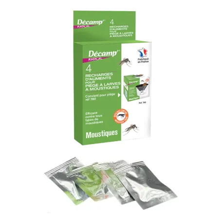 4 recharges pour piège à larves de moustiques sans insecticides