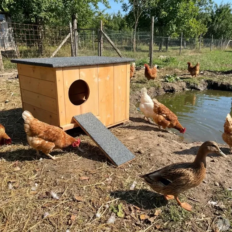 Nichoir chicane en bois 45 x 27 x 33 cm pour canards d’ornement ou sarcelles