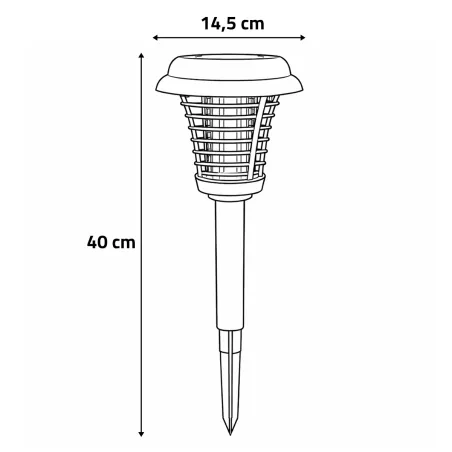 Lampe Solaire LED Anti-Moustiques - Blanc Anti-UV - Autonomie 6 à 8h