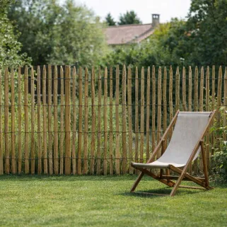 Ganivelle en Châtaignier - Longueur 5m x Hauteur 1,5m - Espacement 6-7 cm