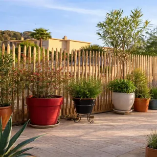 Ganivelle en Châtaignier - Rouleau 5m x Hauteur 1m - Espacement 6-7 cm