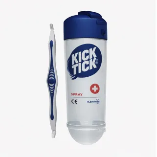 Kit de retrait pour tiques Kick the Tick avec spray et pince