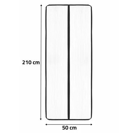 Moustiquaire de porte magnétique noire 210x50cm - 2 portes - 9 aimants