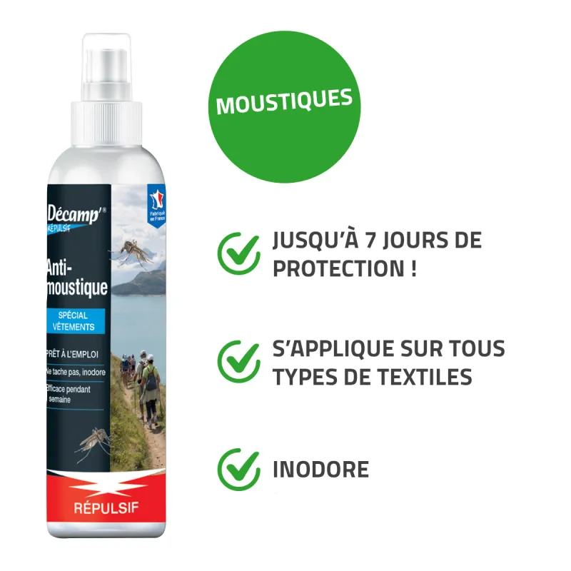 Anti-moustiques spécial vêtements pulvérisateur 7 jours 125ml