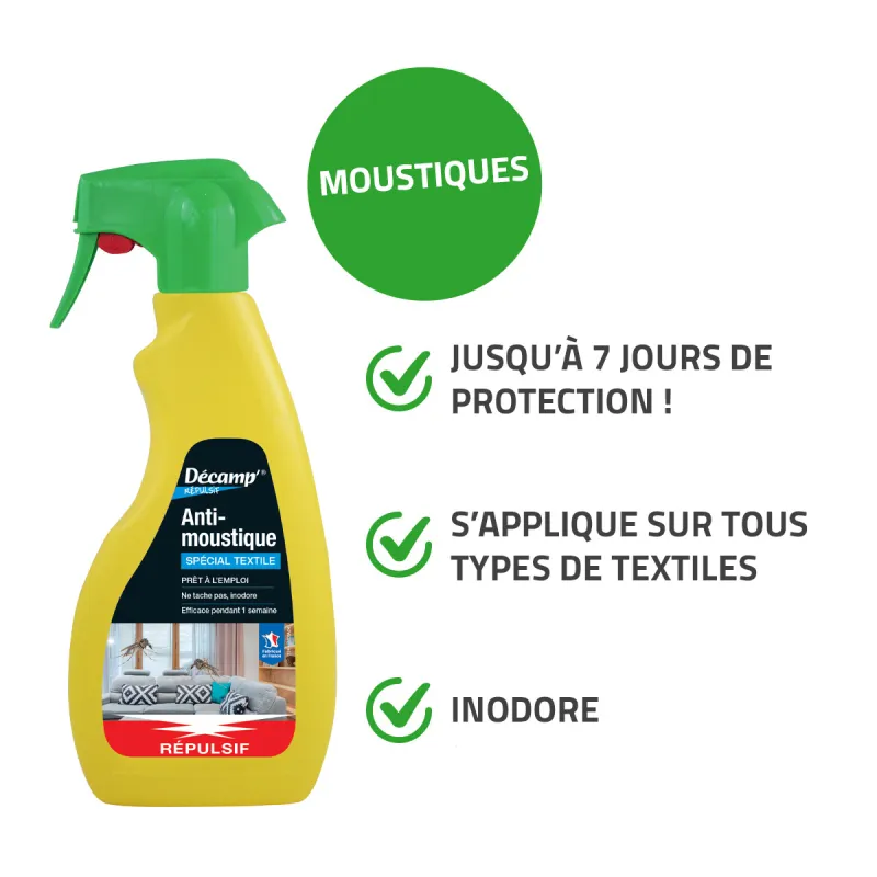 Anti-moustiques spécial textile pulvérisateur 7 jours 500ml
