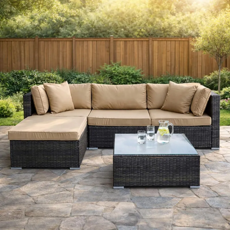 Ensemble Modulo - Canapé d'angle extérieur modulable avec table basse