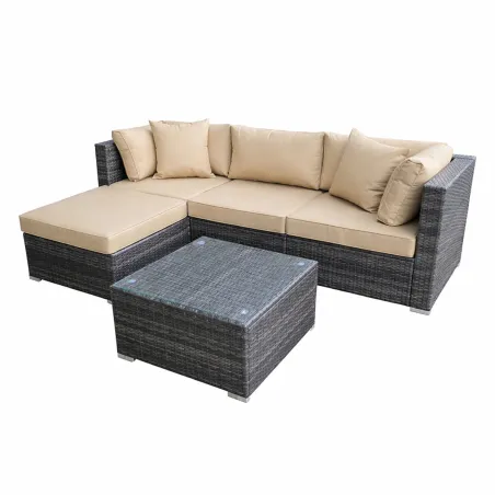 Ensemble Modulo - Canapé d'angle extérieur modulable avec table basse